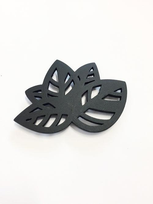 Black Leaf Brooch (Small)