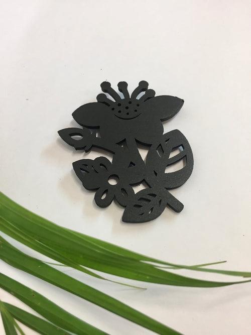 Black Flower Brooch