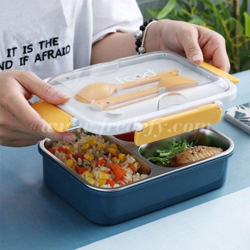 3 Compartment Insulated Lunch Box With Fork & Spoon