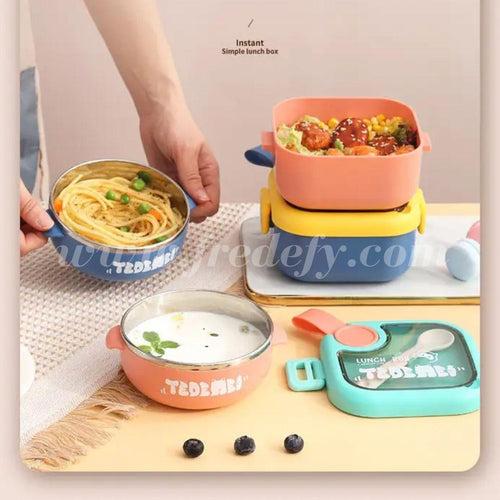 Cute Kids Steel Insulated Lunch Box With Handle