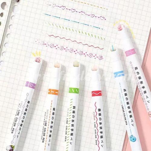 Different Shapes Rolling Colour Pens - Pack of 6
