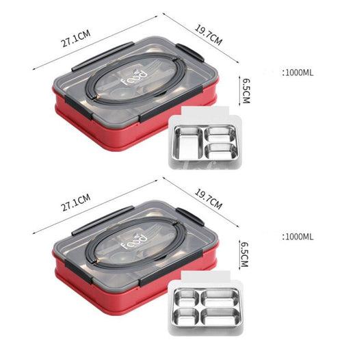 Transparent 4 Compartment With Bowl Insulated Lunch Box