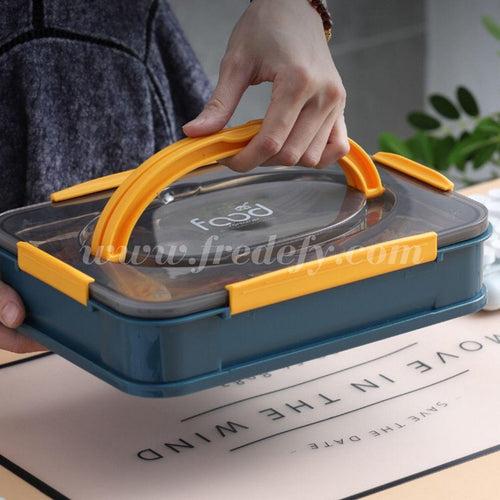 Transparent 4 Compartment With Bowl Insulated Lunch Box