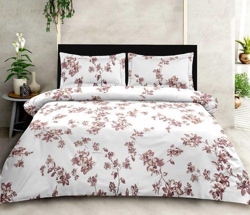 Luxury Opulence Premium Cotton Water colour Purple  Floral Double Bedsheet Queen