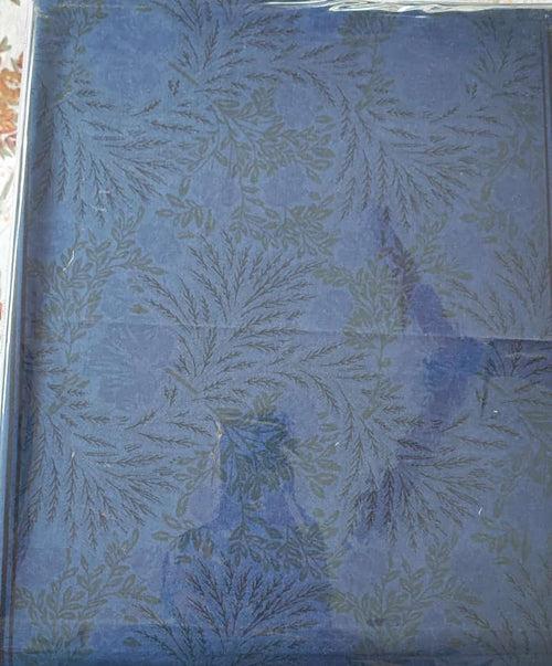 Dark Blue Floral Sateen Striped Single Bedsheet (60 x 90in)