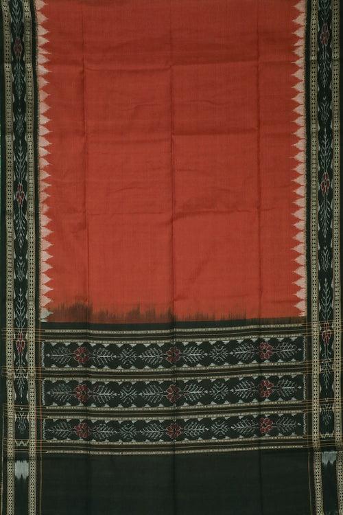 Deep Orange Orissa Ikat Cotton Dupatta