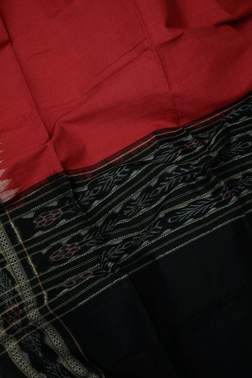Dark Red Orissa Ikat Cotton Dupatta