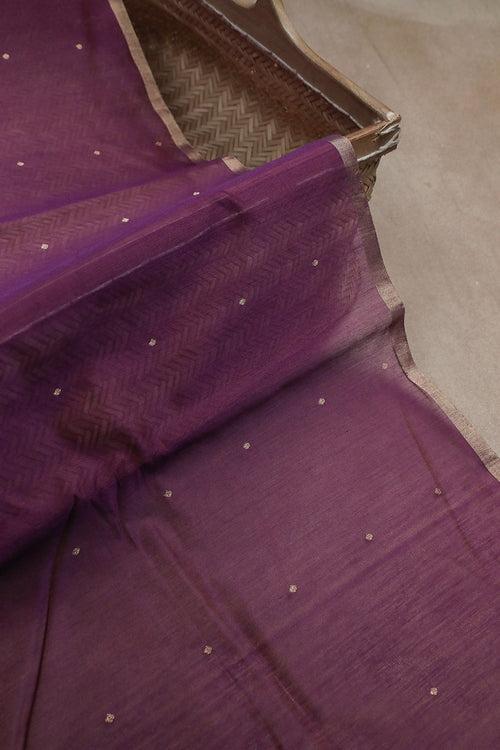 Boysenberry Purple Handwoven Chanderi Fabric