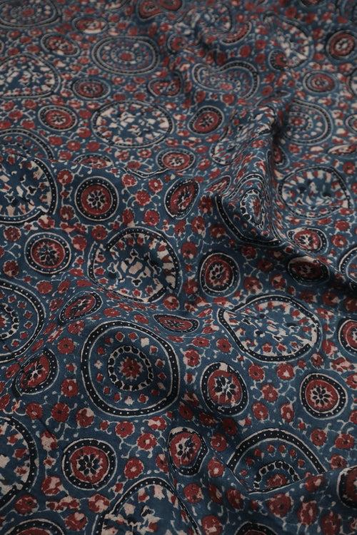 Dark Indigo Ajrak Cotton Fabric