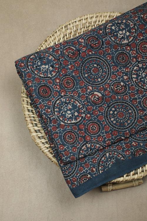 Dark Indigo Ajrak Cotton Fabric