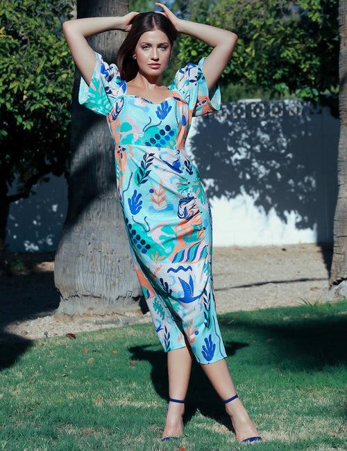 Vienna Printed Midi Dress