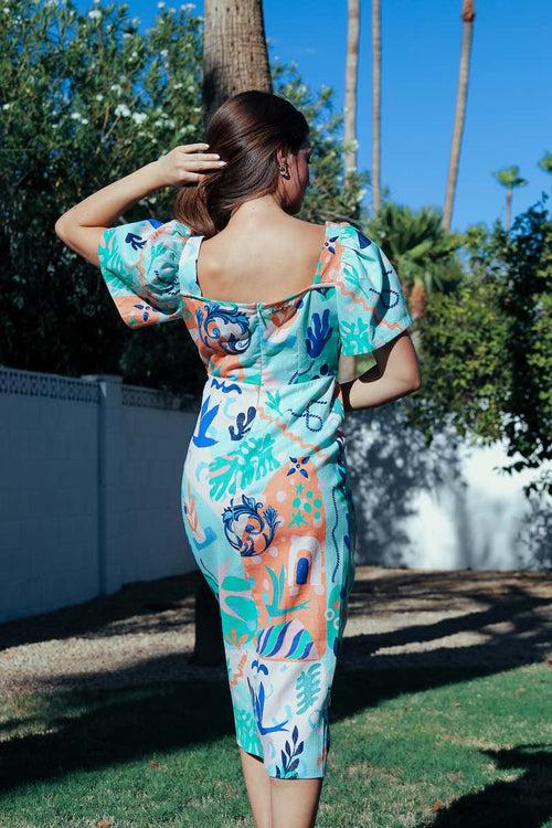 Vienna Printed Midi Dress