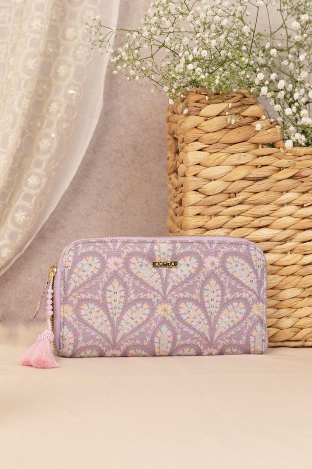 Nyraa Embroidered Wallet - Violet