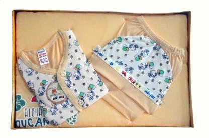 Bonfree BelleGirl 100% Cotton New Born Gift Set of 4 Pcs Premium Cream 0-3M