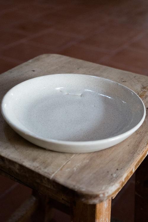 Seconds Dinner Speckled White Plate