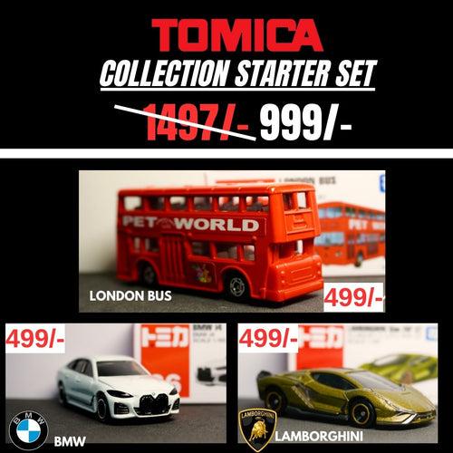 Tomica Collection starter Set -  Lamborghini Sian FKP 37 + Bmw I4 + London Bus Diecast Scale Model Collectible Car