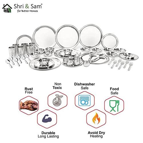 Stainless Steel 50 PCS Dinner Set (6 People) Shagun