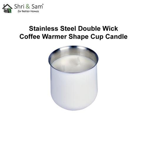 Stainless Steel Double Wick Coffee Warmer Shape Candle