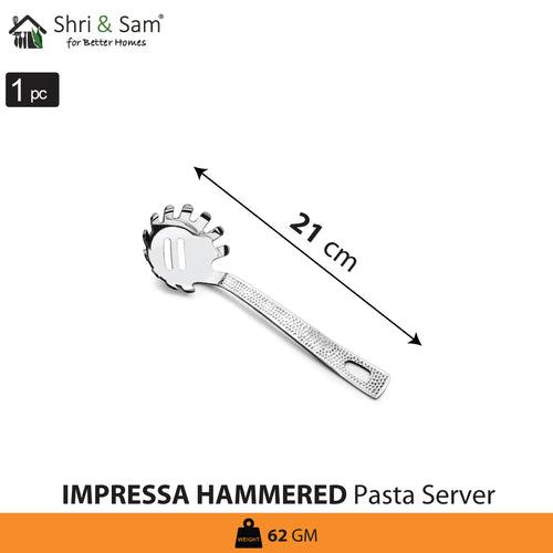 Stainless Steel Pasta Server Impressa Hammered