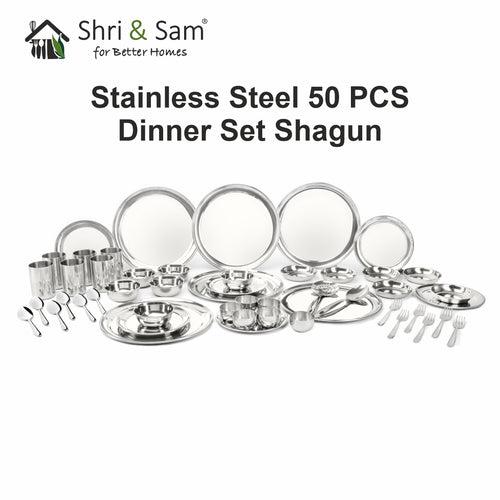 Stainless Steel 50 PCS Dinner Set (6 People) Shagun