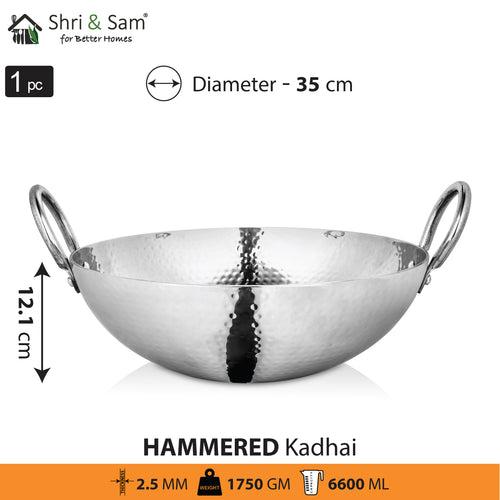 Stainless Steel Triply Deep Hammered Kadhai Pro