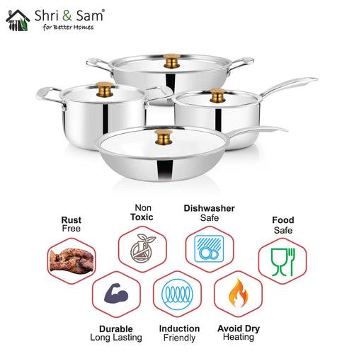 Stainless Steel 4 PCS Triply FAMILY Cookware Set Triplica
