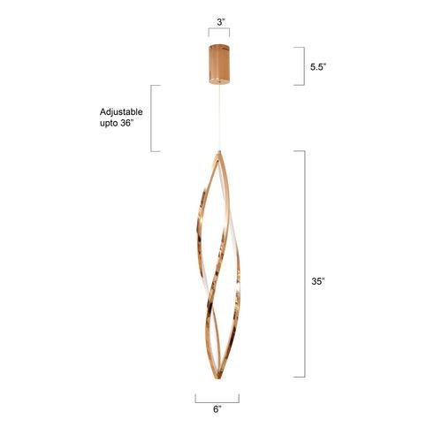 Truly Madly Large Rose Gold LED Pendant Light