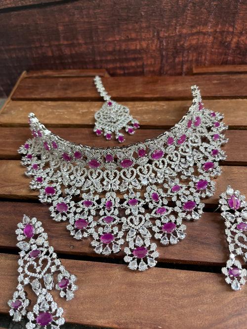 Premium AD bridal high neck choker NC1075