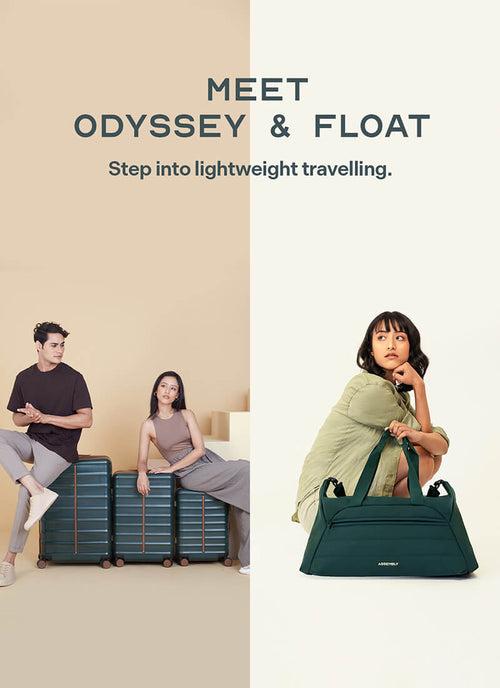 Odyssey Set of 3 & Float Duffle Combo | Forest Green | Cab+Med+Lar Hard Luggage & Duffle