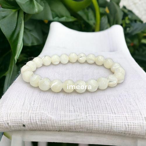 Certified Mother of Pearl 8mm Natural Stone Bracelet