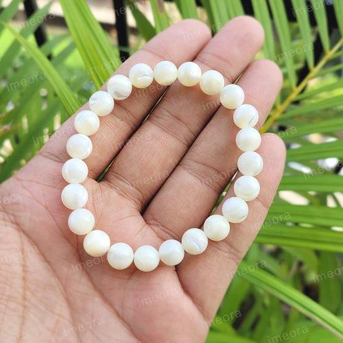 Certified Mother of Pearl 8mm Natural Stone Bracelet