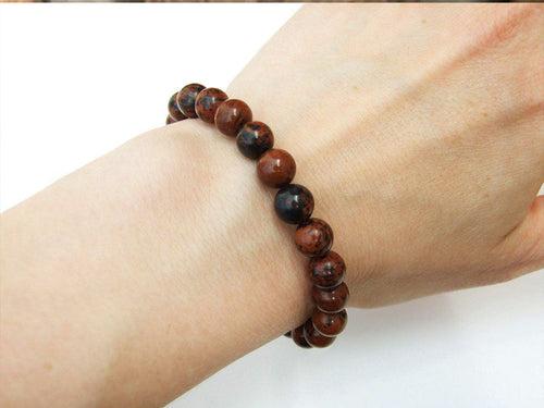 Certified Mahogany Obsidian 8mm Natural Stone Bracelet