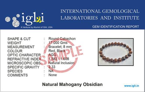 Certified Mahogany Obsidian 8mm Natural Stone Bracelet