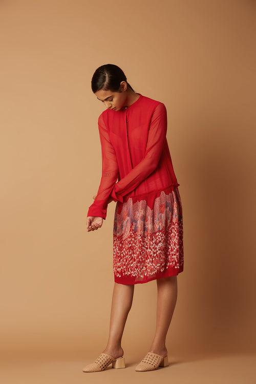 Enatoli Red Pleated Dress