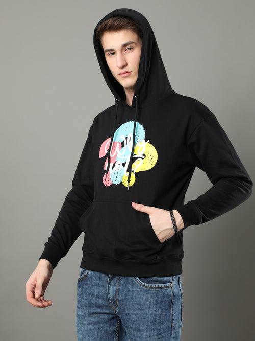 BLACK Printed HOODIE - Unisex