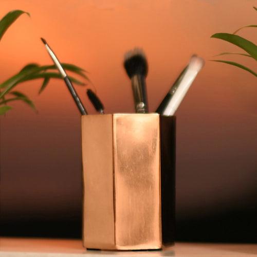 Hexagonal Metal Pen Stand / Vase / Spoon Holder in 3 Molten Metallics - Gold, Rose Gold or Silver