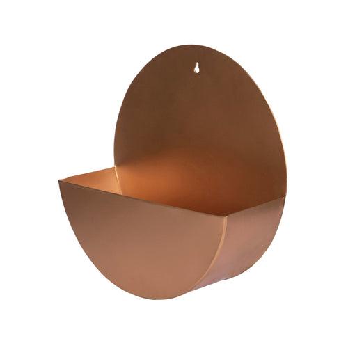 "Lunar" Hanging Metal Mounted Wall Planter / Letter Box in Rose Gold