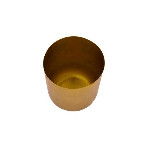 Curved Glossy Metal Table Top Pot / Planter in Rose Gold or Gold