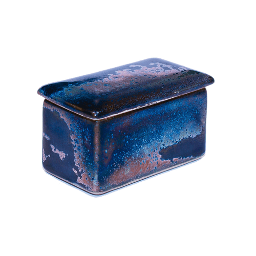 Ceramic Metallic Rectangular "Lustre"  Box in Antique Finish - Various Colours