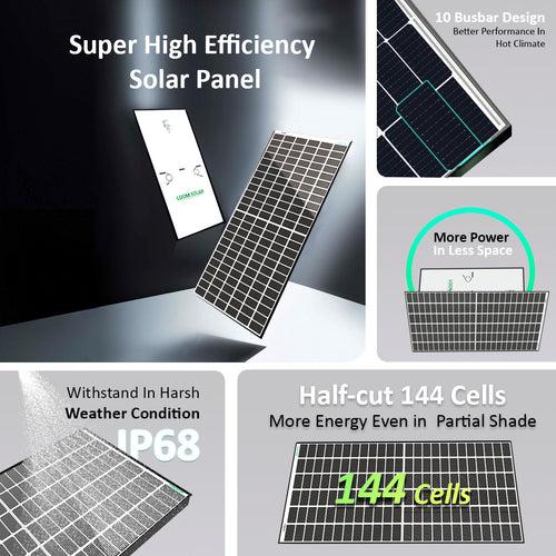 Loom Solar Mono Perc Harf Cut Shark 550 Watt, 144 Solar Cells PV Module