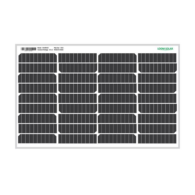 Loom Solar Mono Perc, Half Cut 55 Watt, 12V Portable Solar Panel for Home Lighting System & DIY Projects