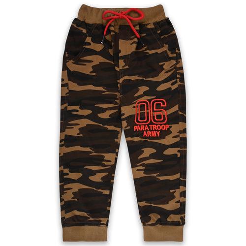 Boys Mid Rise Regular Fit camouflage Pattern Jogger Jeans