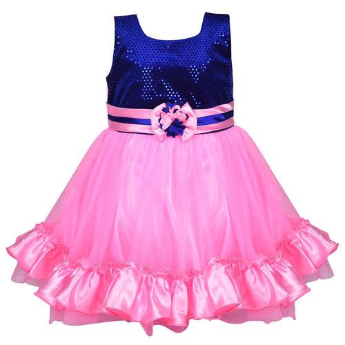 Baby Girls Party Wear Frock Dress fr130pnk