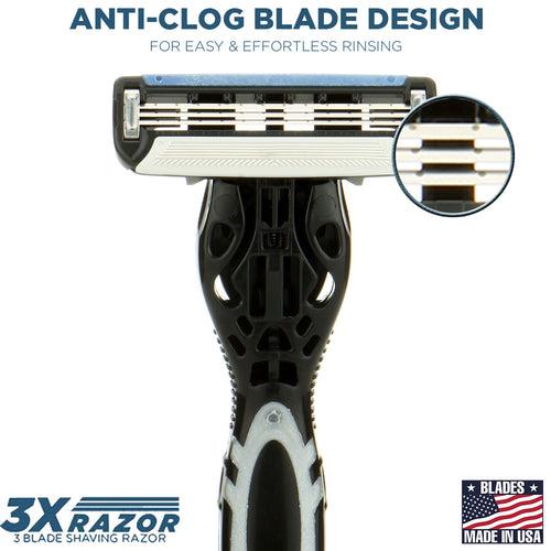 The 3X Shaving Razor (Handle + 1 Cartridge)