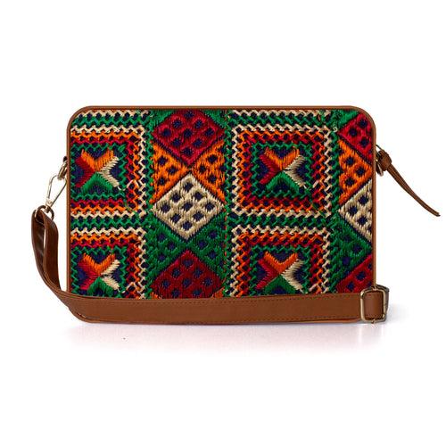 Phulkari Sling Bag- Blue