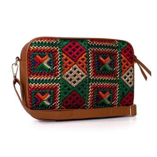 Phulkari Sling Bag- Blue