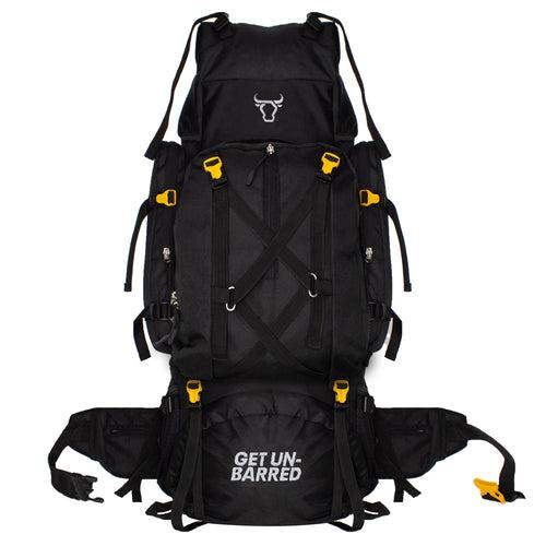 Hiker 80+15 Ltr hiking Rucksack- Black