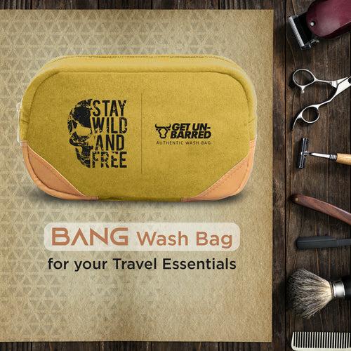 Bang Men's Wash Bag Travel Toiletry Organizer for Travel Accessories (Mustard)