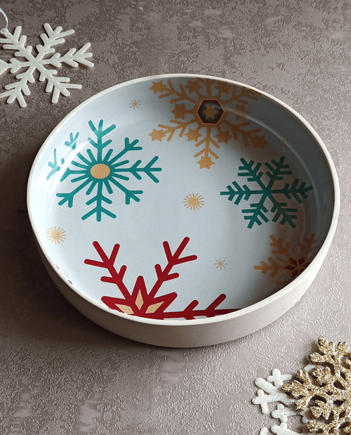 Xmas - Flat Bowl Flakes Stoneware (Grey)