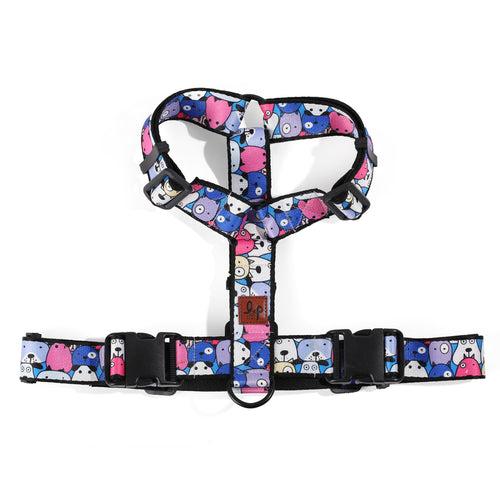 Dog H Harness/ Halter Dog Harness - Googly Eyes Blue